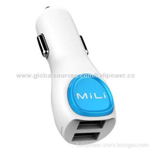 Dual-output USB Car Charger with 5V/2.4A OutputNew